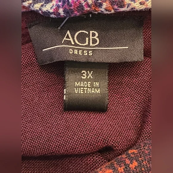 NWT AGB size 3X burgundy dress - Picture 5 of 11
